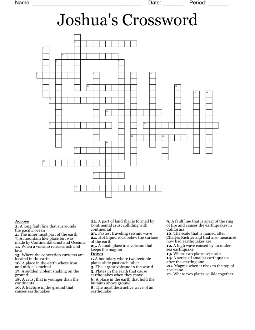 Joshua's Crossword