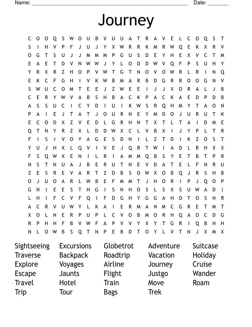 Journey Word Search