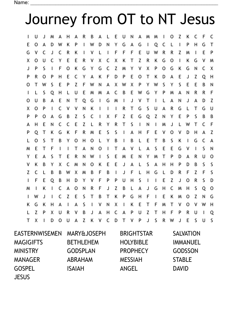 Journey from OT to NT Jesus Word Search