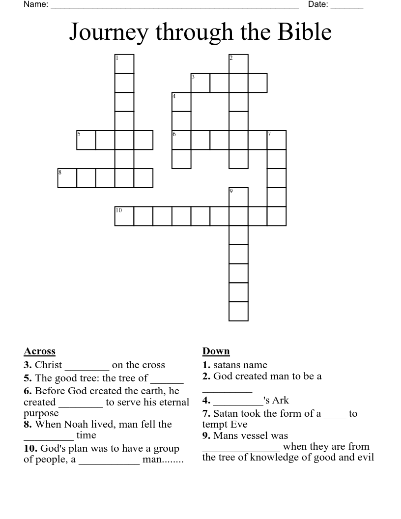 Journey through the Bible Crossword