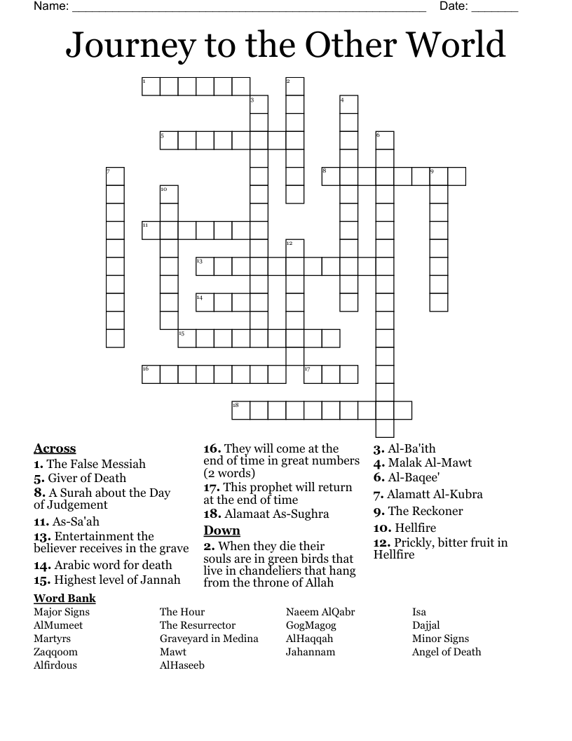 Journey to the Other World Crossword