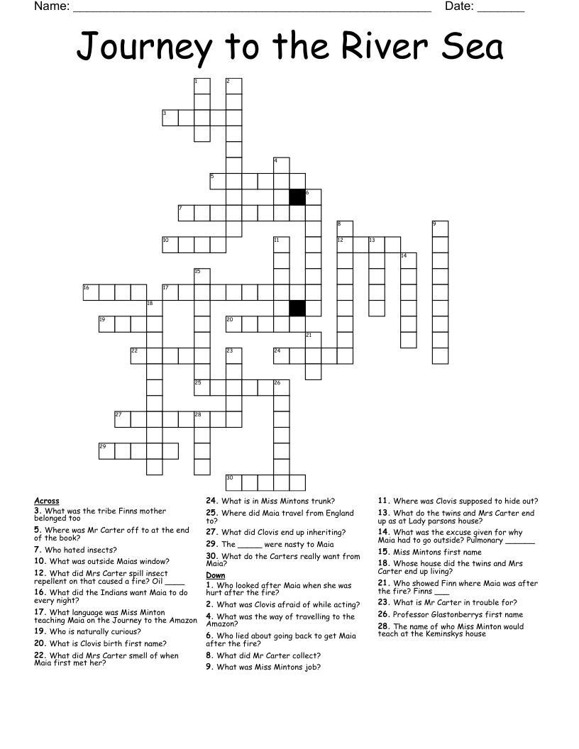Journey to the River Sea Crossword