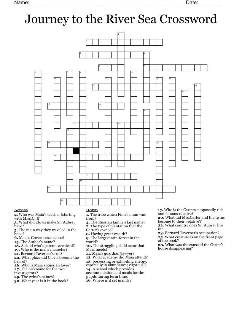 Journey to the River Sea Crossword