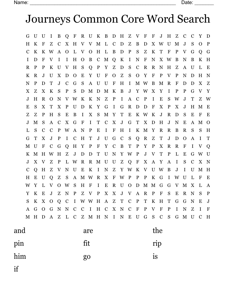Journeys Common Core Word Search 