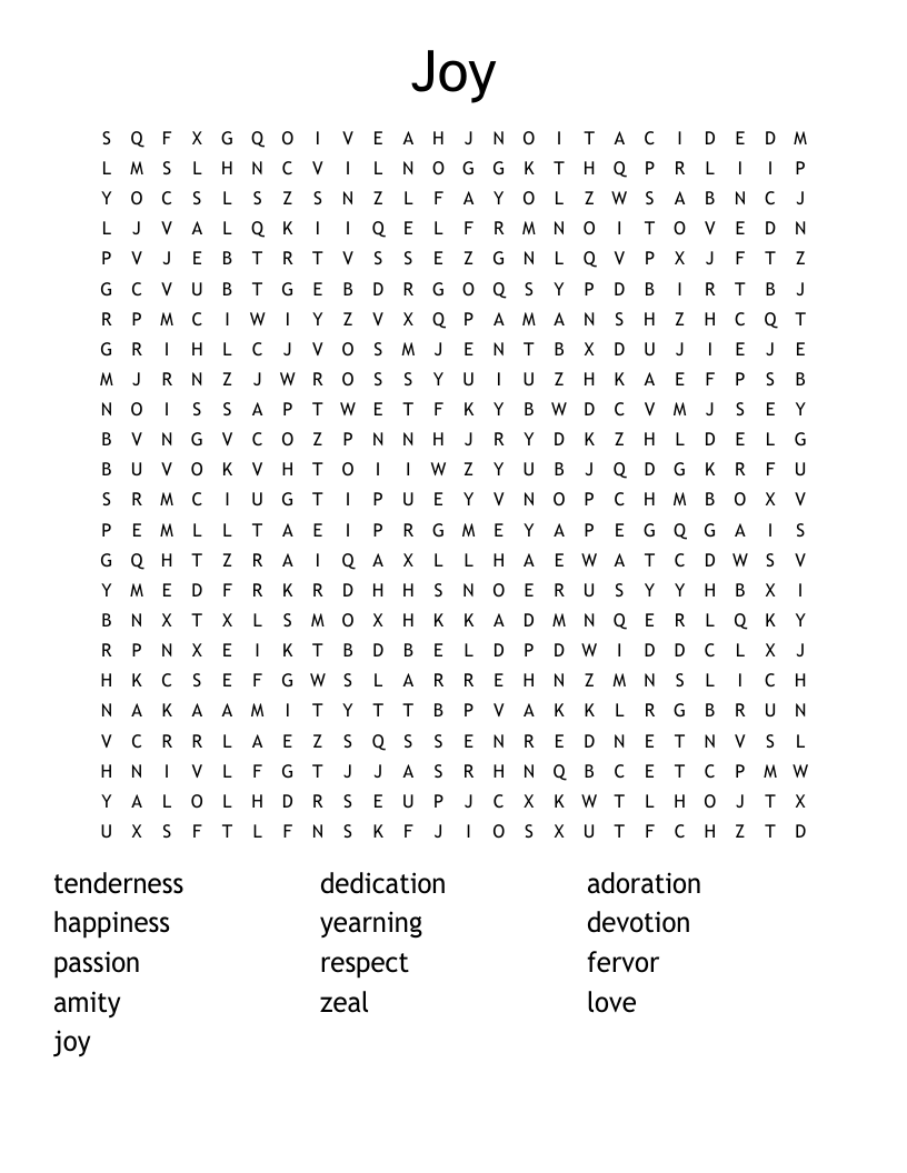 Joy Word Search