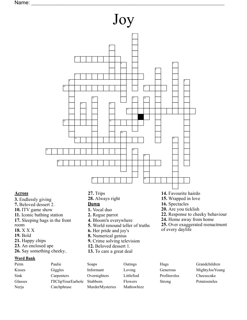 Joy Crossword