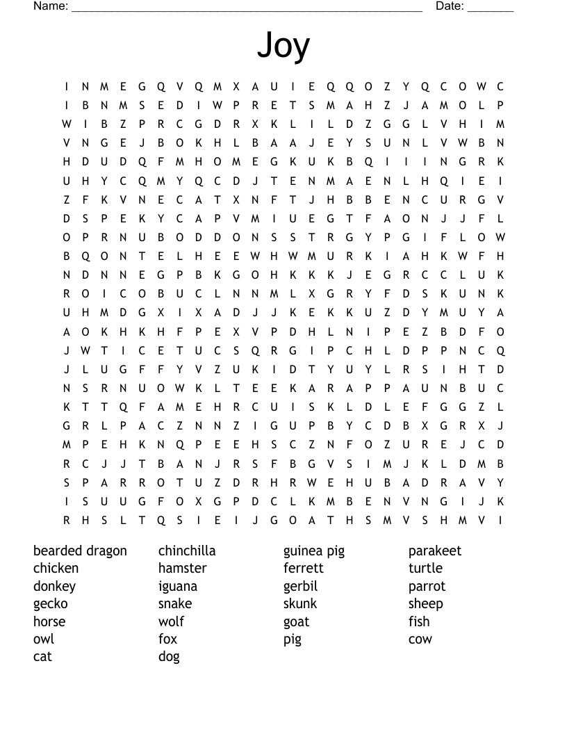 Joy Word Search