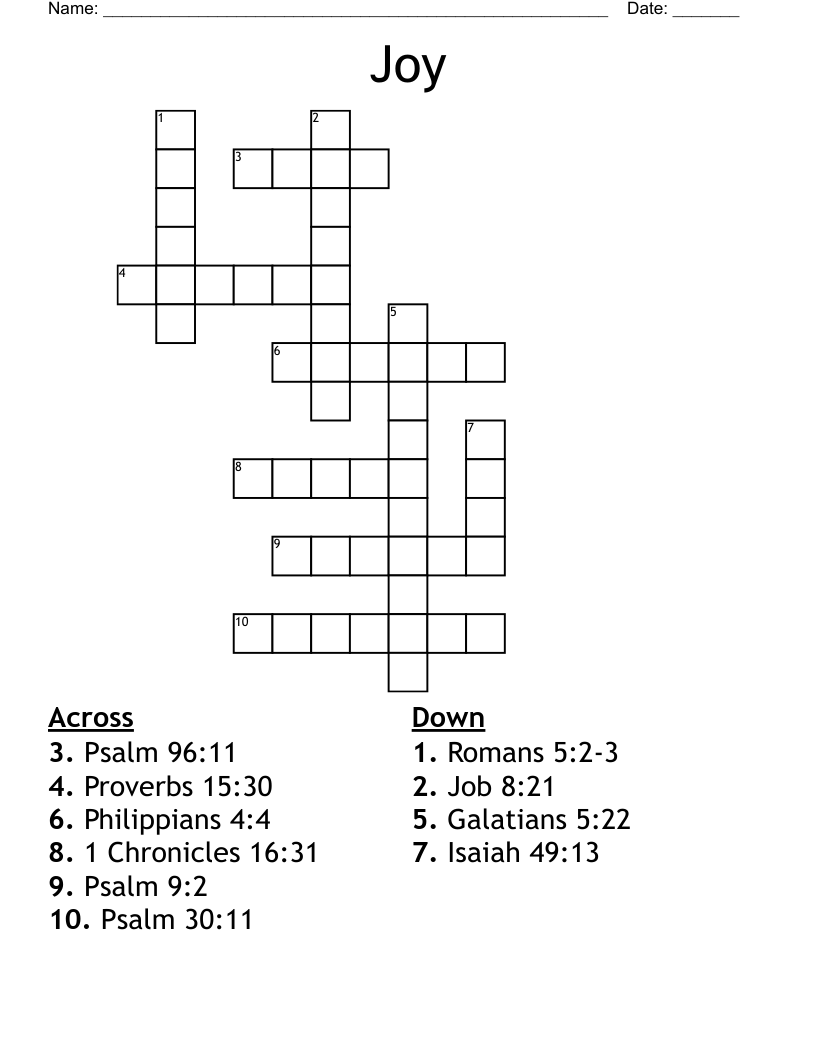 Joy Crossword