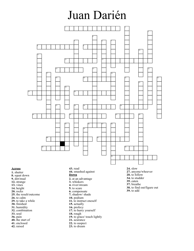 Juan Darién  Crossword