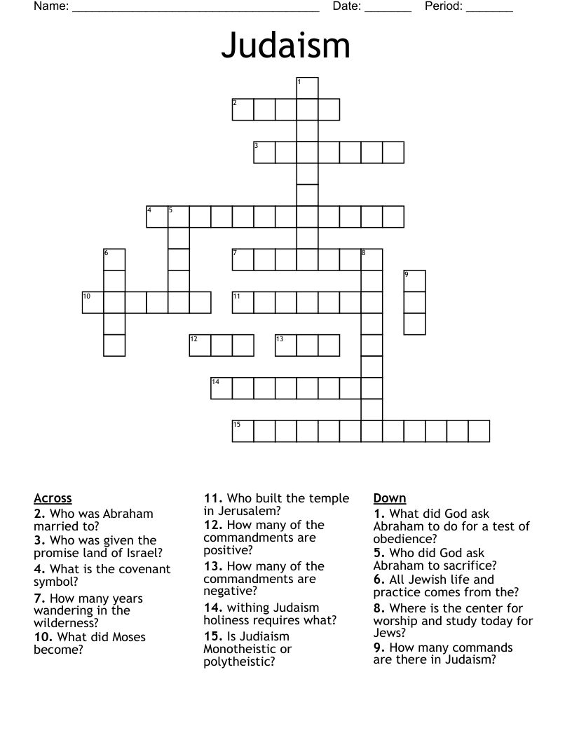 Judaism Crossword