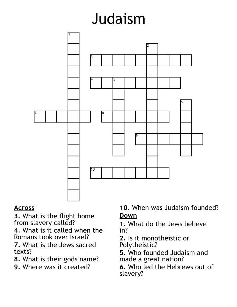 Judaism Crossword