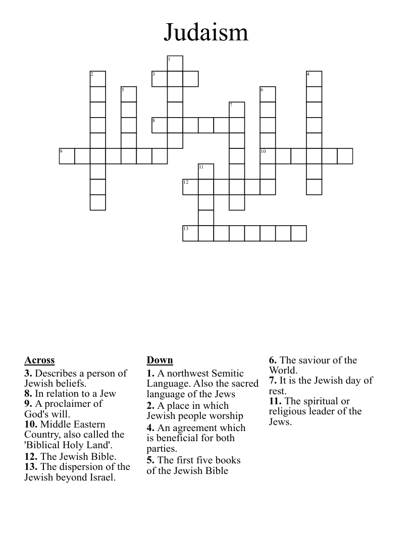 Judaism Crossword