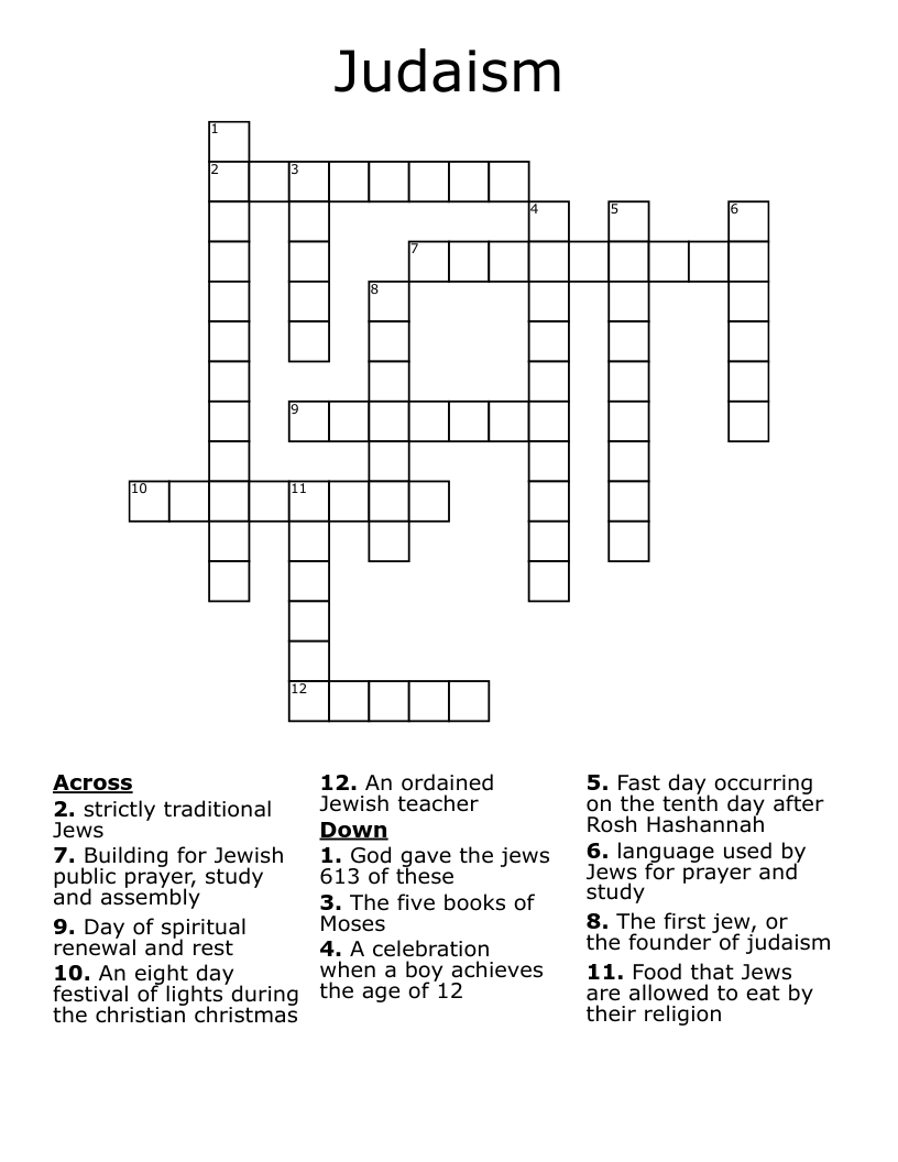 Judaism Crossword