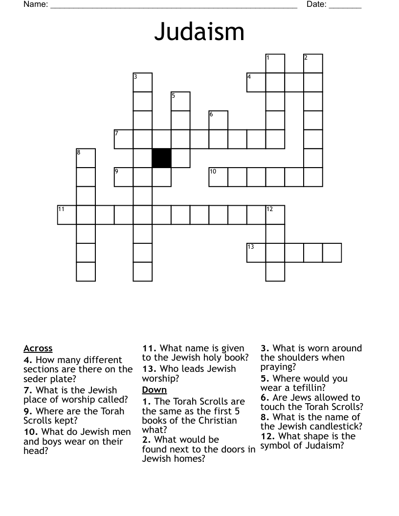 Judaism Crossword