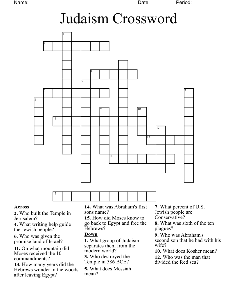 Judaism Crossword