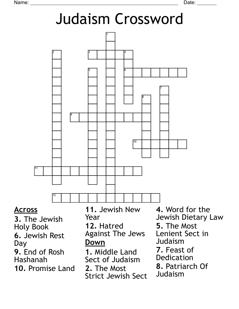 Judaism Crossword