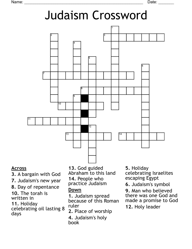 Judaism Crossword