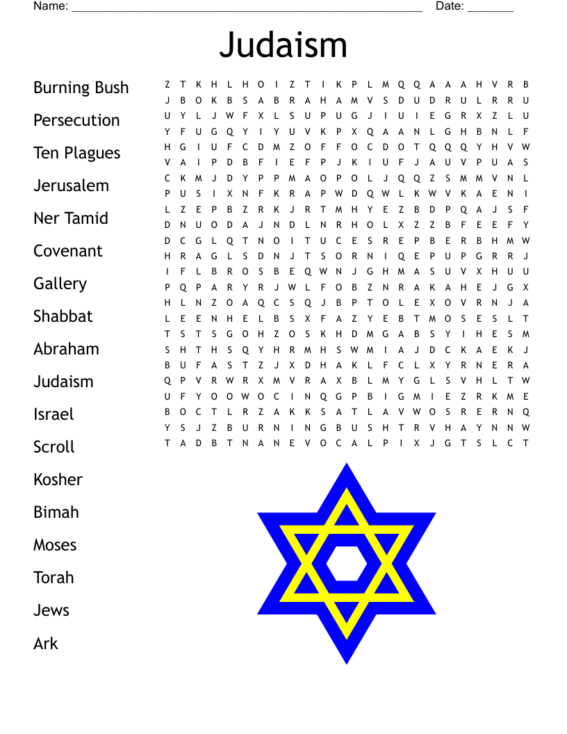Judaism  Word Search
