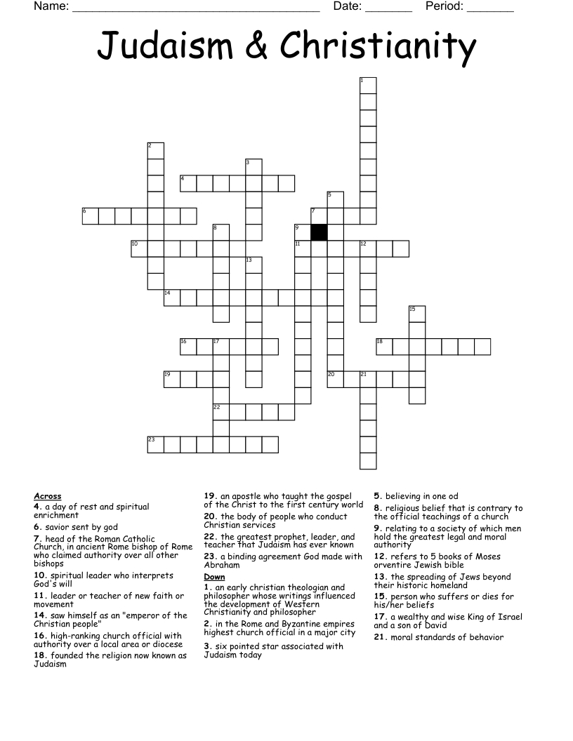 Judaism & Christianity Crossword