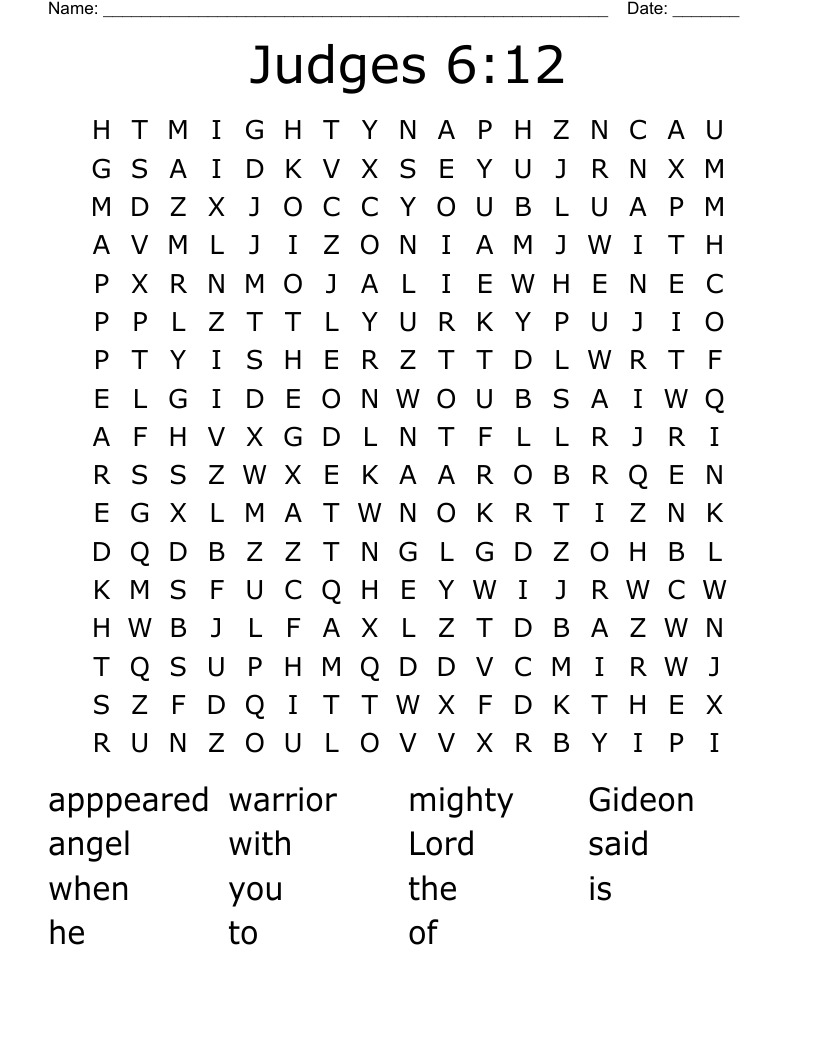 Judges 6:12 Word Search