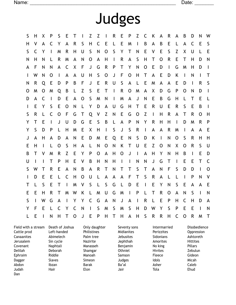 Judges Word Search