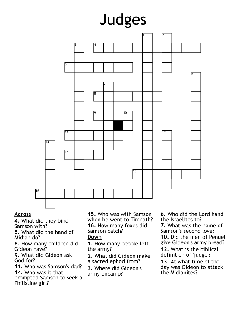 Judges Crossword
