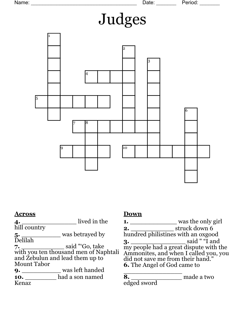 Judges Crossword