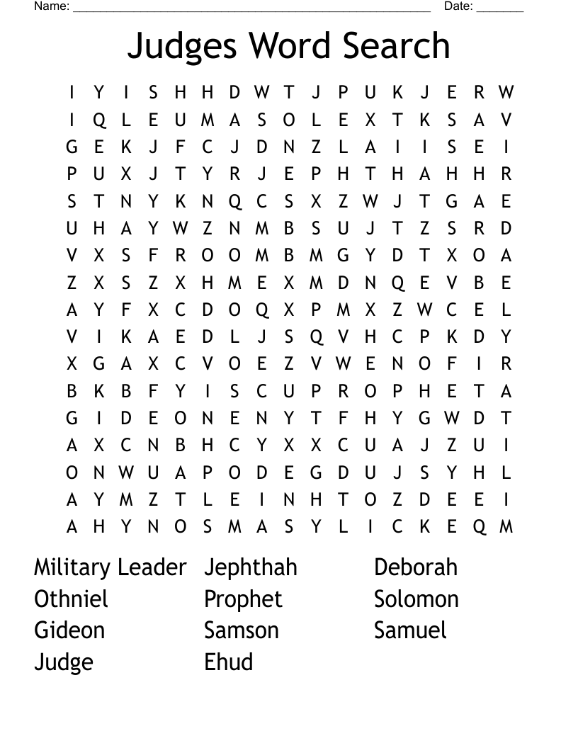 Judges Word Search