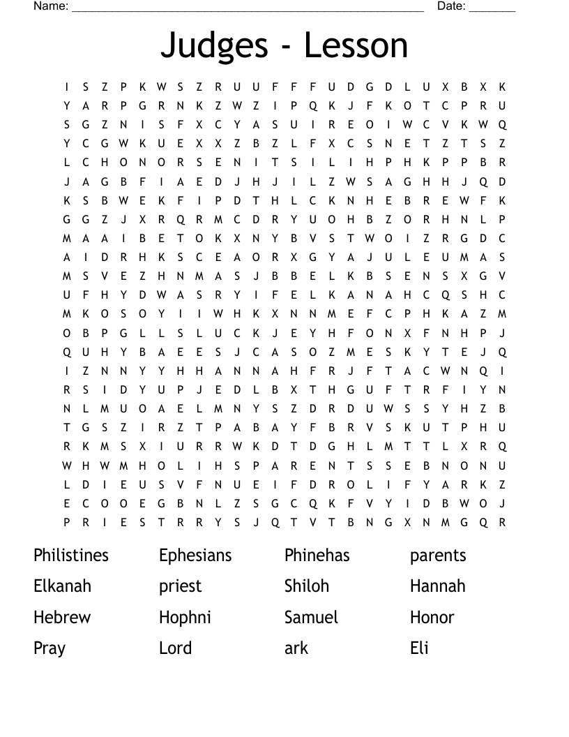 Judges - Lesson Word Search
