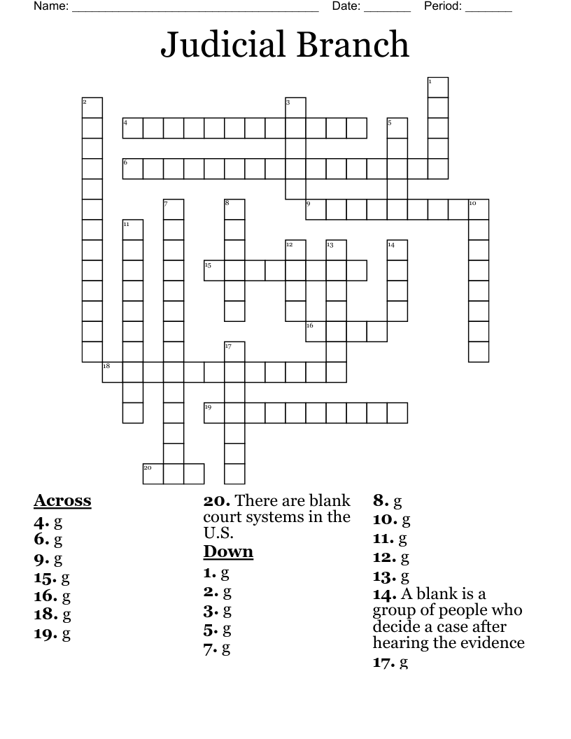 Judicial Branch Crossword