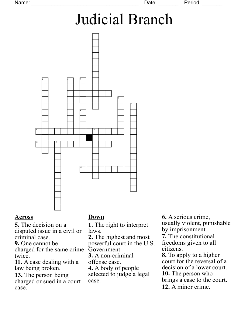 Judicial Branch Crossword