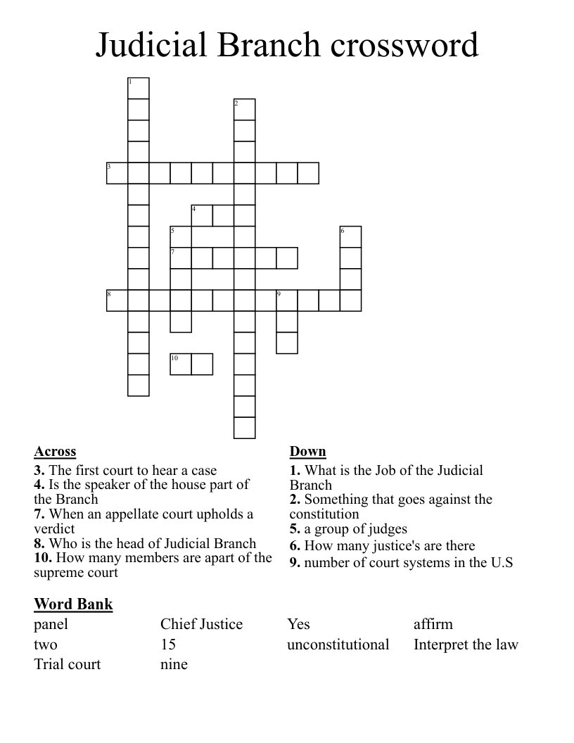 Judicial Branch crossword