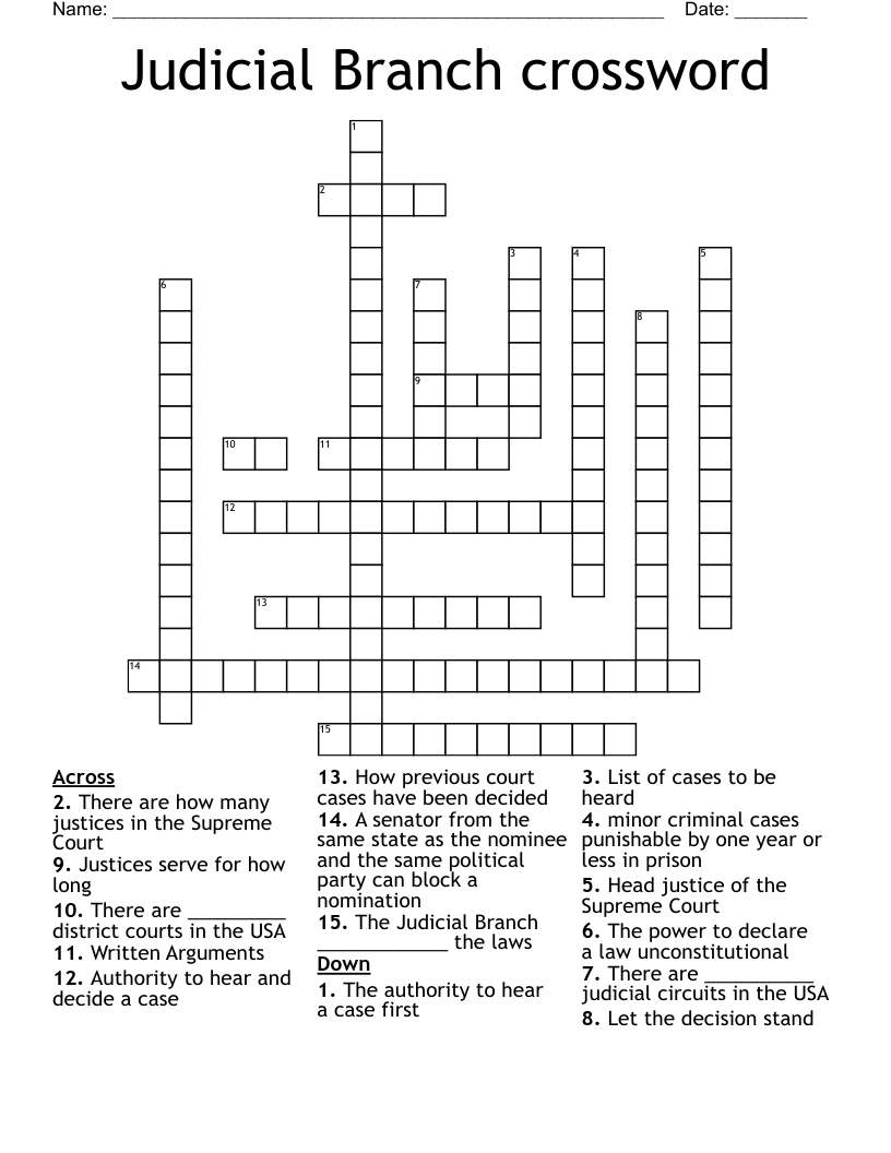 Judicial Branch crossword 