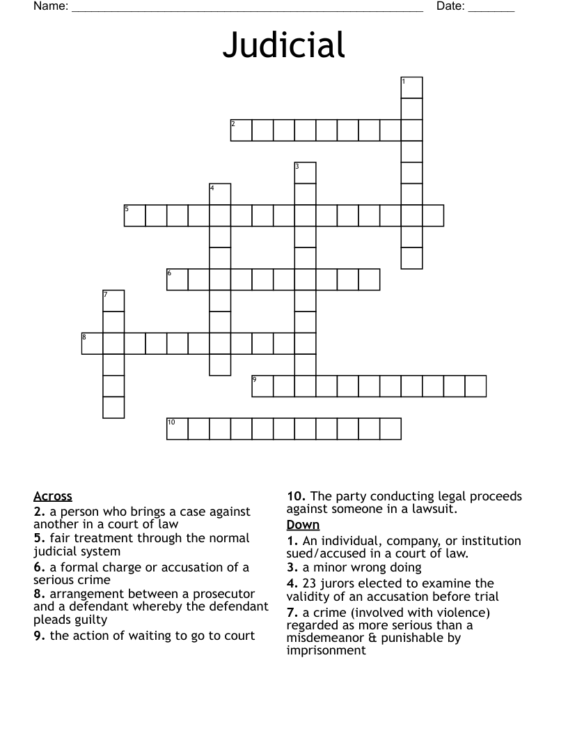 Judicial  Crossword