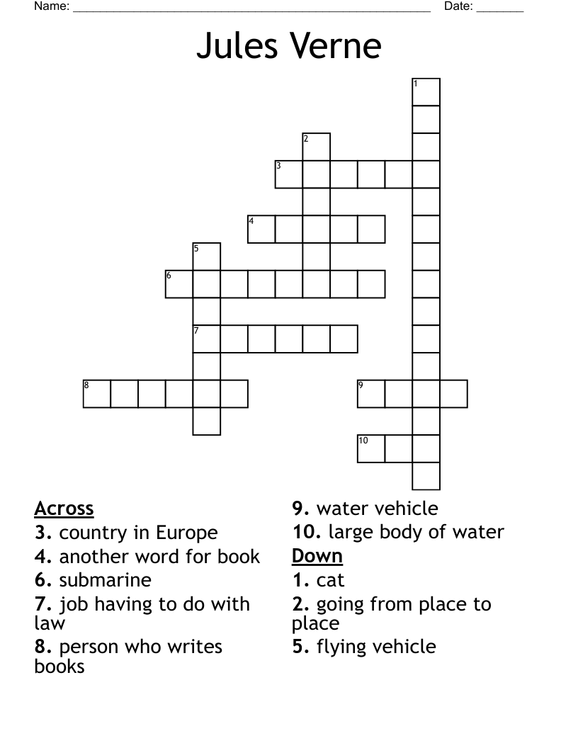 Jules Verne Crossword