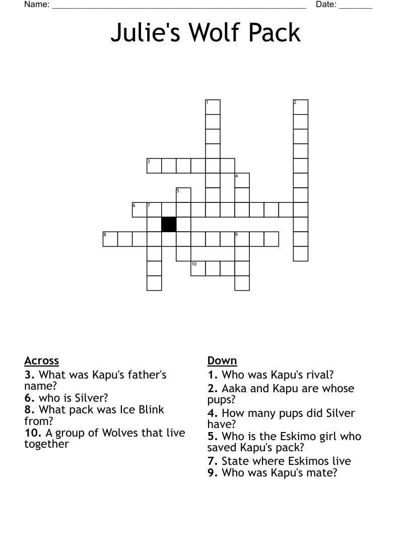 Julie's Wolf Pack Crossword