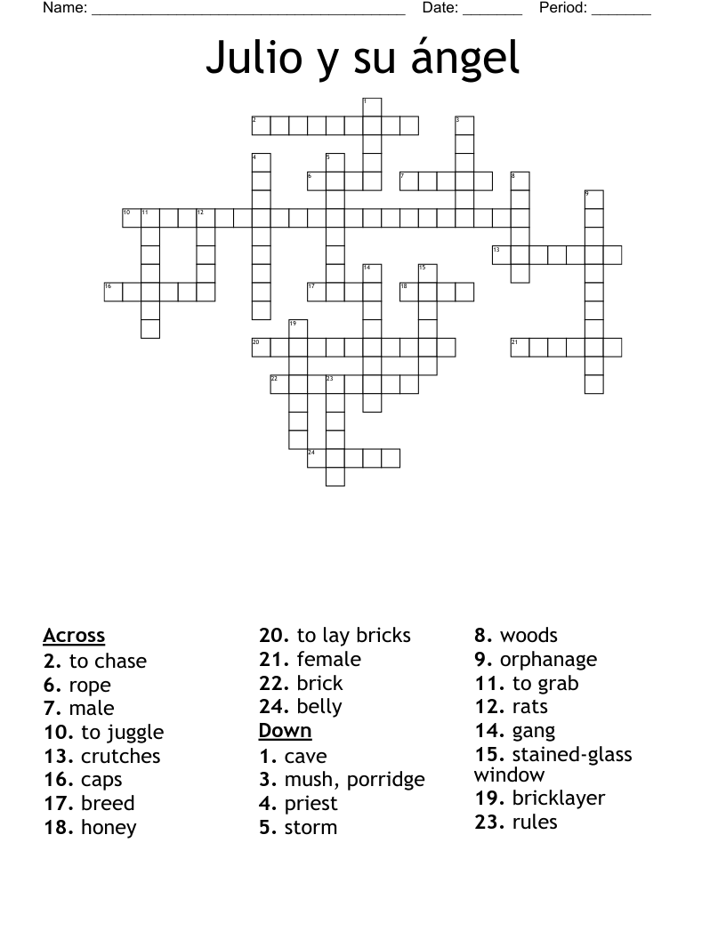 Julio y su ángel  Crossword