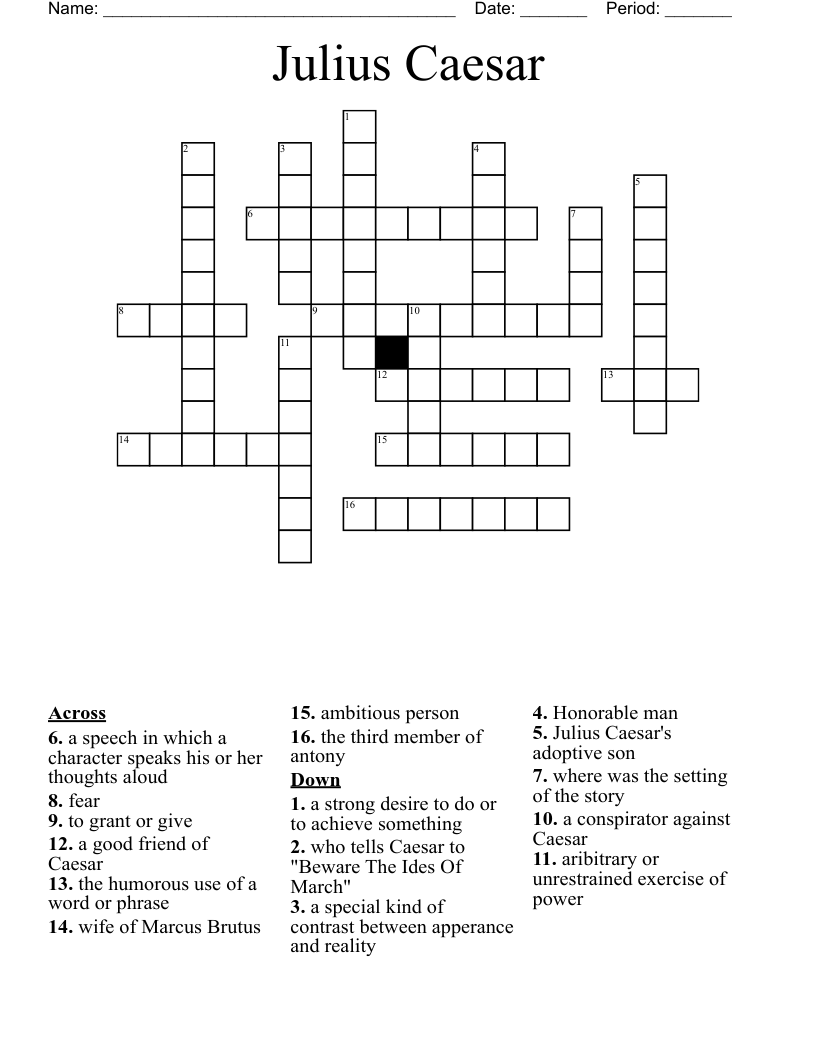 Julius Caesar Crossword