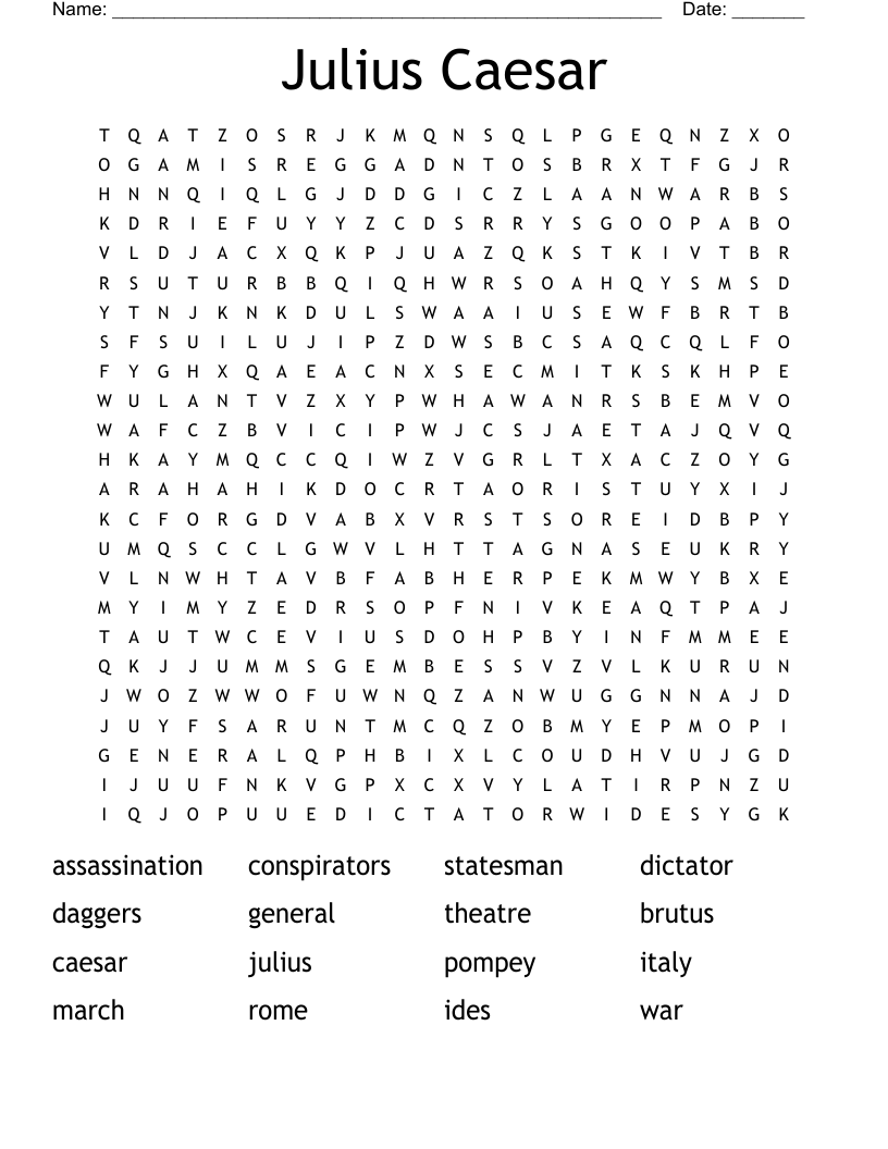 Julius Caesar Word Search