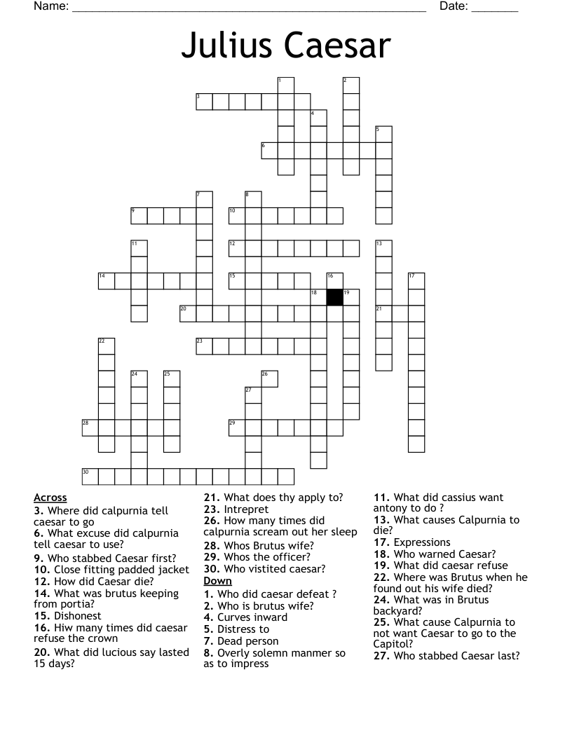 Julius Caesar Crossword