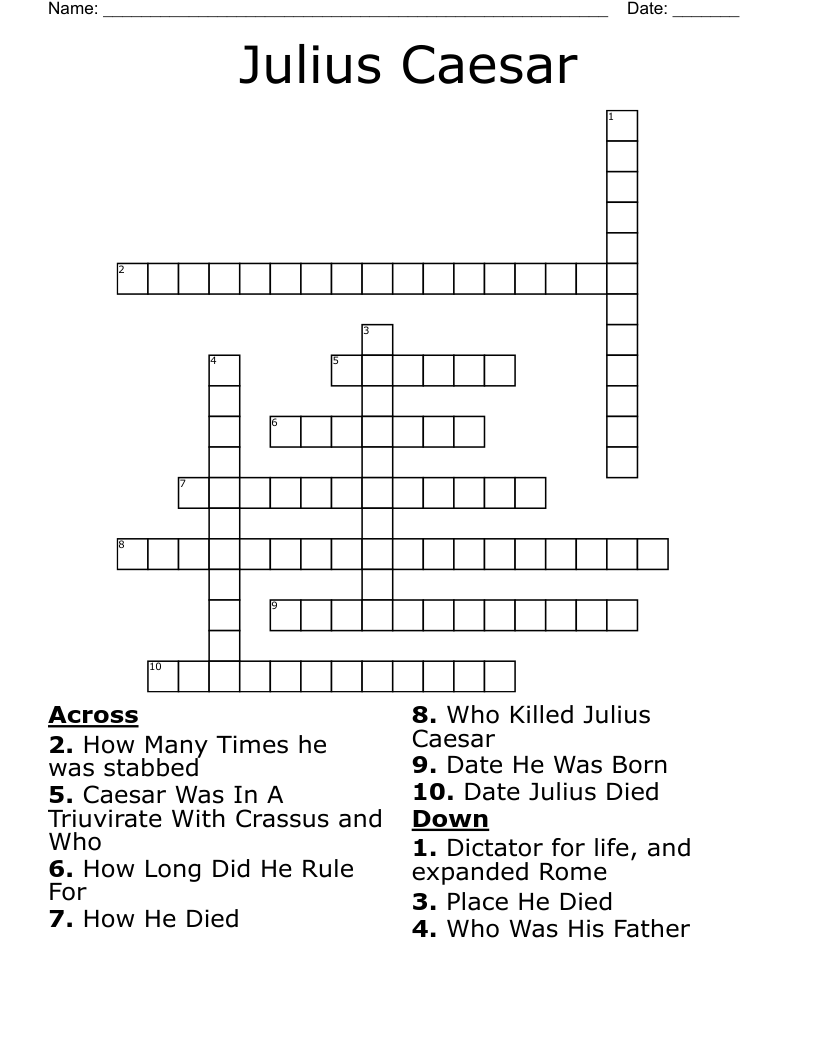 Julius Caesar Crossword