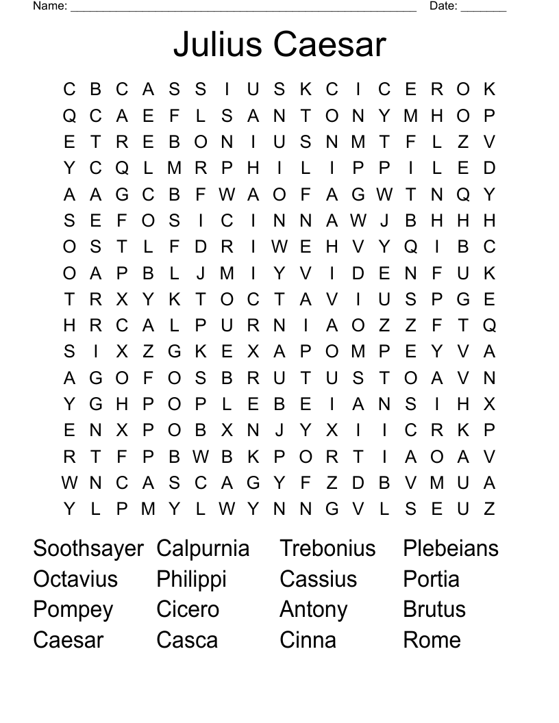 Julius Caesar Word Search