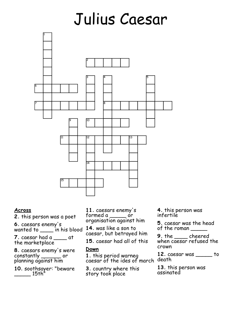 Julius Caesar Crossword