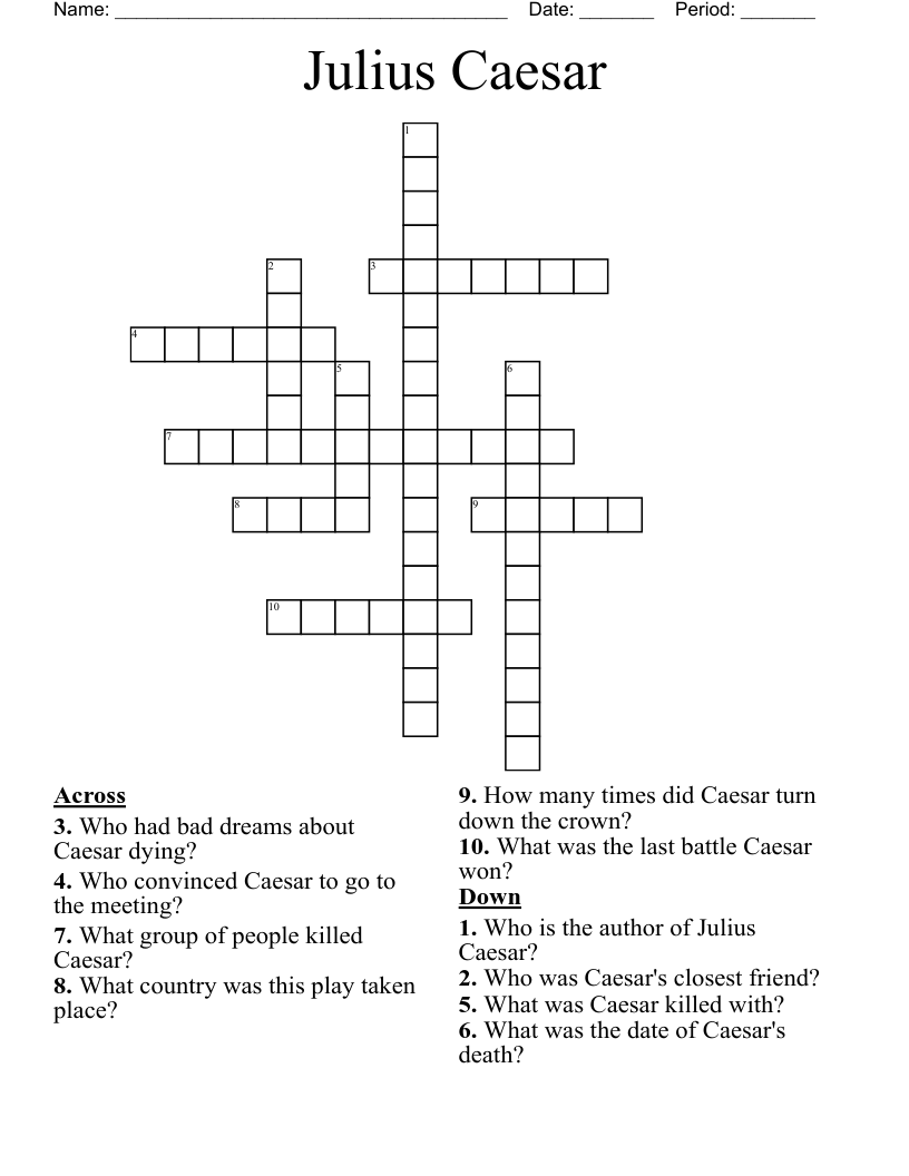 Julius Caesar Crossword