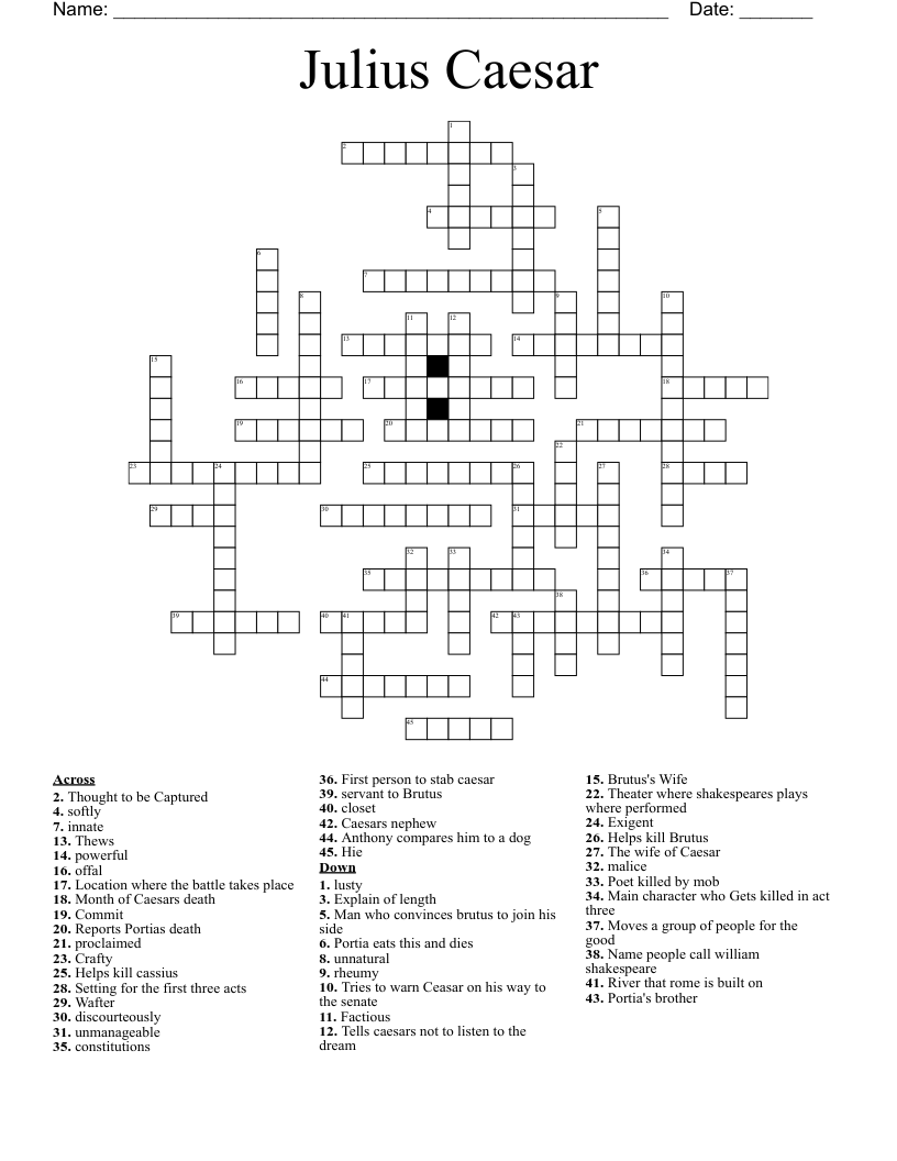 Julius Caesar Crossword