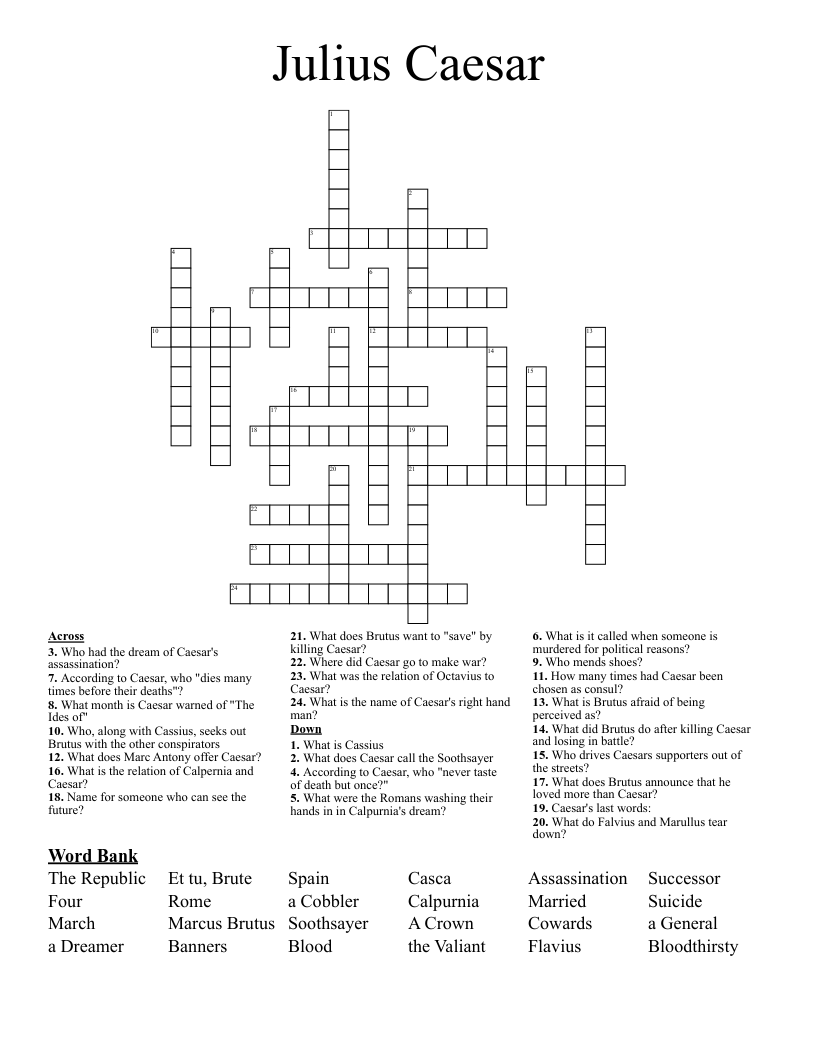 Julius Caesar Crossword
