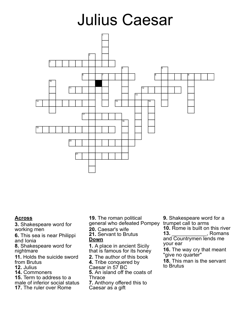 Julius Caesar Crossword