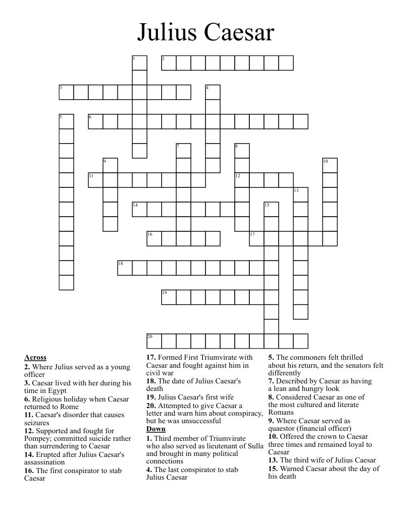 Julius Caesar Crossword