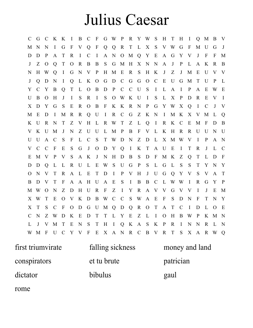Julius Caesar Word Search