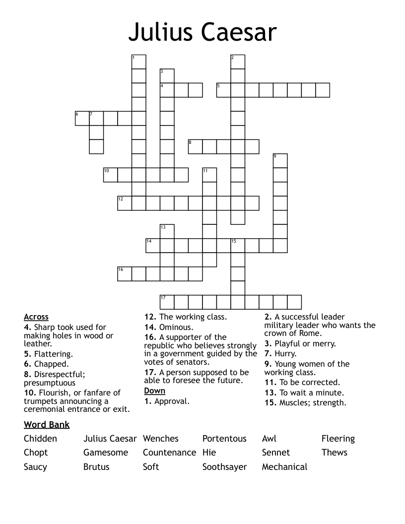 Julius Caesar Crossword